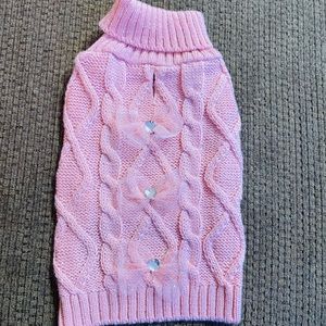 XS adorable pink salmon colt sweater with rhinestones and bows